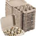 LayHyand 30 Pack Quail Egg Cartons, 3x4 Dozen Egg Carton, Blank Natural Pulp Eggs Container Holder Reusable for 12 Count Quail Huevo Storage Strong Tray for Refrigerator
