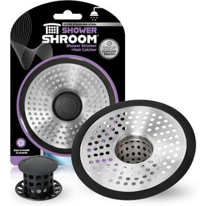 ShowerShroom SHSULT755 Ultra Revolutionary Shower Hair Catcher Drain Protector, No Size, Stainless