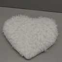 MOOWOO Fluffy Heart Throw Pillow with Pillow Cover and Insert, Shaggy Faux Fur,Valentines Day Decor,Christmas Decorations, Love Pillow (White, Heart Shape (15.7x15.7Inches)