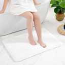 White Bathroom Rugs 24x36 Non Slip Fluffy Bath Mat for Bathroom Floor Washable Plush Luxury Bath Rug for Tub Soft Shaggy Absorbent Shower Sink Mat