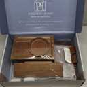 Wood Phone Docking Station with Drawer, Compatible with Apple Watch - Wood Charging Station Organizer Stand, Bedside Nightstand Organizer for Men, Holds Phone, Tablet, Keys, Glasses, EDC (Brown)