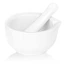 LEETOYI Porcelain Mortar and Pestle, Ceramic Herb Grinder Pill Crusher Set (4.6 inch)