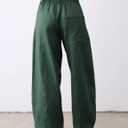Tanming Womens Linen Pants Casual Capri Baggy Wide Leg Trousers Palazzo Pants Beach Vacation Outfits (Black, XS)