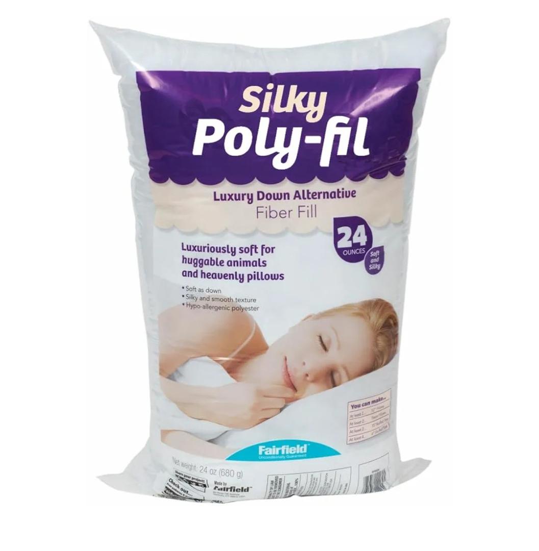 Fairfield Silky Poly-Fil, Premium Polyester Fiber Fill, Soft Pillow Stuffing for Peaceful Sleep, Stuffing for Stuffed Animals and Toys, 24-Ounce Bag
