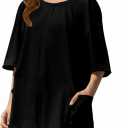 Girls Summer Casual Romper Short Sleeve Oversized Jumpsuit Kids Shorts Teens Fashion Cothes (9-10 Years, Black)