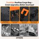 Truckiipa Car Rooftop Cargo Carrier Bag, 20 Cubic Feet Waterproof Roof Cargo Carrier Bag, Soft Shell Car Top Cargo Box for All Vehicles with/Without Racks, Anti-Slip Mat, Door Hooks, Luggage Lock
