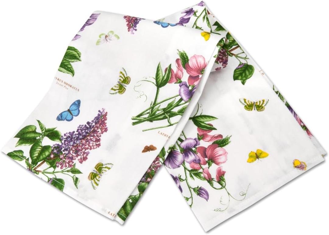 Pimpernel Botanic Garden Cotton Tea Towel - Quick-Drying Absorbent Dish Towel with Botanical Floral Design, Multi-Purpose Kitchen Towel - Machine-Washable Towels (18" x 29")
