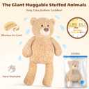 SuzziPals 43 inch Giant Teddy Bear Stuffed Animal, Lifelike Stuffed Animals for Stress Relief & Companion, Extra Soft Fluffy Big Plushies Hugging Pillow, Jumbo Teddy Bears Gifts for Kids Adults