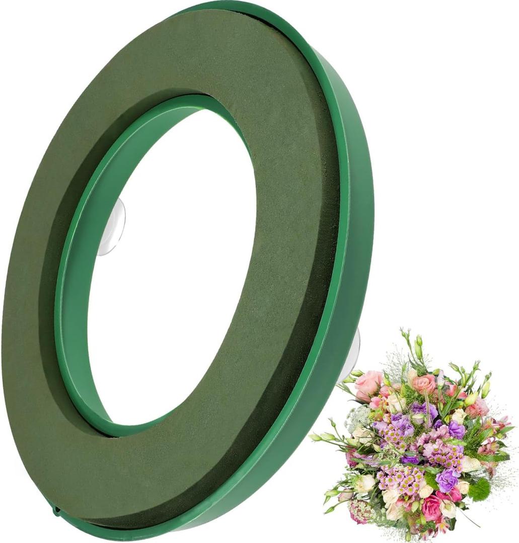 Happyyami Round Floral Wet Foam Ring Wet Floral Foam Flower Arrangement Kit for Crafts Wedding Flower mud Decoration Bricks Christmas Decorations