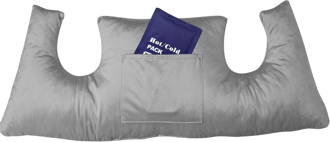 Mastectomy Pillow - Post Surgery Pillow After Breast Cancer or Breast Reduction, Lumpectomy, Patient Care Healing Support for Port Pacemaker and Heart Surgery Recovery (Grey)