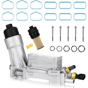 Youxmoto Fit 926-876 Aluminum 3.6L V6 Engine Oil Cooler Filter Housing, Fits For Chrysler 200 300, For Dodge Charger, For Jeep Grand Cherokee, Wrangler/For RAM 2011 2012 2013 2014 2015 2016 2017