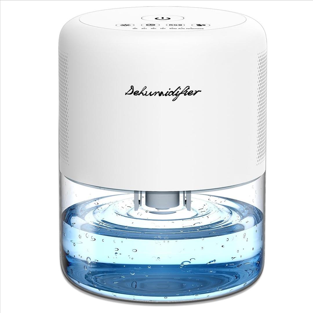 Dehumidifier for Home Small Quiet Dehumidifiers for 44OZ Water Tank Auto Defrost and Shutoff 10 Colors Light 4 Timer Options 3 Modes Portable Dehumidifiers for Bedroom Bathroom Closet RV