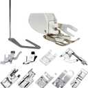 Open Toe Walking Foot W/Guide Set for Brother,Singer,Janome and More Sewing Machine Accessory Kit Quilting and Sewing Stitch Through Multiple Layers