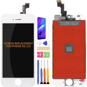 for iPhone 5S/SE 2016 Screen Replacement for iPhone SE A1662 LCD Digitizer Repair Kits for iPhone 5STouch Screen Display Assembly Replacement A1723 A1724 A1453 A1457 A1518 A1528 A1530 A1533(White)