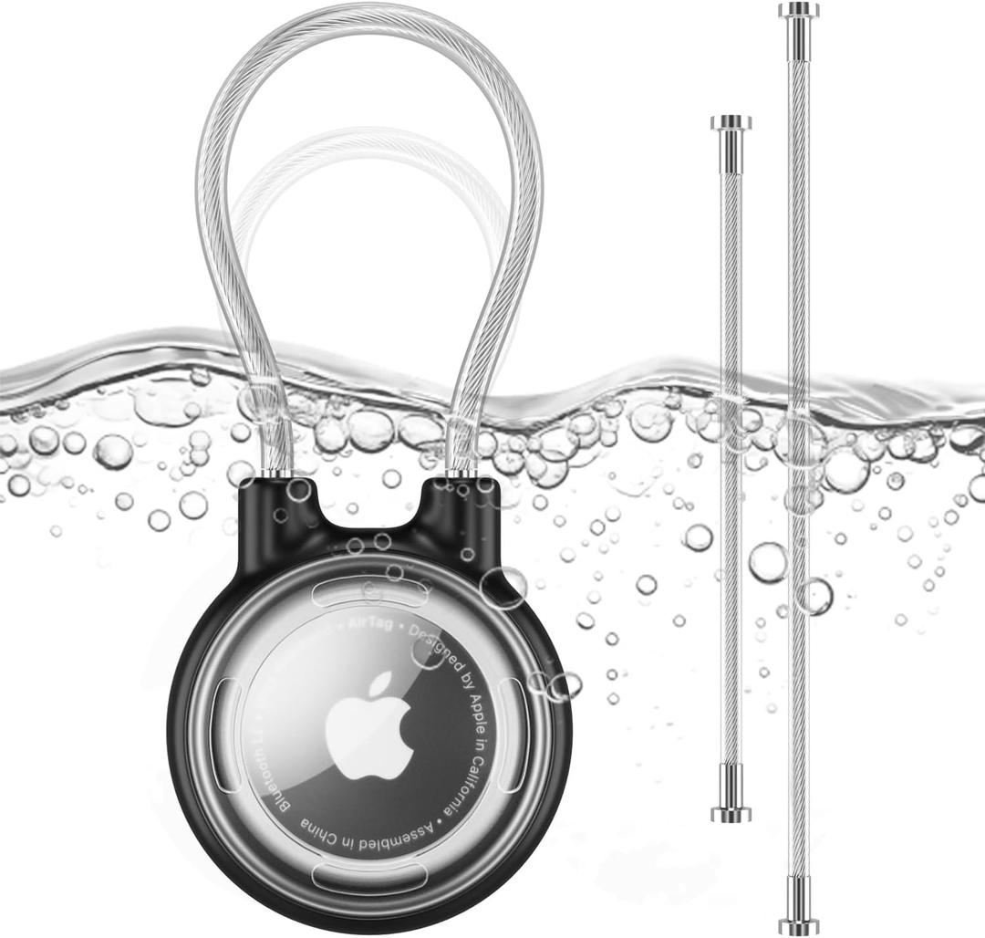 WhoseID Compatible with Apple Airtag Case Keychain Holder, IPX8 Waterproof Air Tag Cases Easy Twist-Off Cap with Durable Matel Keyring for Luggage, Item Finder, Backpack, Kids(Transparent, 1-Pack)