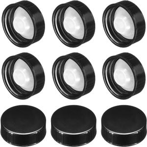 PATIKIL 33mm Phenolic Resin Cover, 36pcs Poly Seal Screw Cap Growler Cap Phenolic Cover Thread for 33-400 Glass Beer Brewing Bottles Gallon Growler Gallon Jug, Black