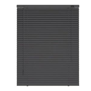 Slats Aluminum Venetian Blinds,  57" Cordless Rooming Darkening Shades for Indoor Windows, Waterproof Horizontal Window Mini Blind Easy to Install(Black)