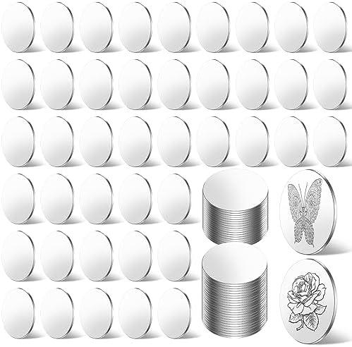 Yaocom 300 Pcs Stainless Steel Disc, Blank Metal Strike Round Plates for Crafts Blank Coins for Crafts Metal Stamping and DIY Jewelry Making,19 Gauge Thickness(0.5 Inch)