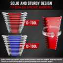 ALOANES 78-Slot Metal Wrench Organizer, Heavy Duty Wrench Organizer Tray for Tool Box, Professioanl Fit SAE & Metric Wrench Storage, 6 Pack Wrench Holders(3 Colors)