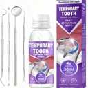 Tooth Repair Kit, Temporary Tooth Filling Kit with 30 Ml & 4 Dental Tool, Fixing Missing & Broken Tooth Replacements for Men and Women, Smile Confidently Again