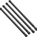 4 Pcs Tension Rod 26 to 39 Inch, Adjustable Tension Curtain Rod Spring Loaded Curtain Rods Spring Tension Rod No Drilling Smalll Curtain Rod for Window, Closet, Doorway, Black