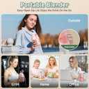Portable Blender, Prasky Personal Blenders for Shakes and Smoothies with 27oz Cup, Lid and Shoulder Strap, Type-C USB Rechargeable, Personal Size Blenders BPA-free for Travel/Kitchen (Light Pink)