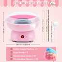 Cotton Candy Machine for Kids & Family, Mini Pink Vintage Cotton Candy Maker with 40 Sticks & Sugar Scoop, Ideal for Birthday Christmas Party Gifts