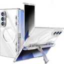 For Samsung Galaxy Z Fold7 Case, [Compatible with Magsafe], [Invisible Kickstand & Privacy Screen Protector], Anti-Yellowing Protective Phone Case for Samsung Galaxy Z Fold 7, Clear