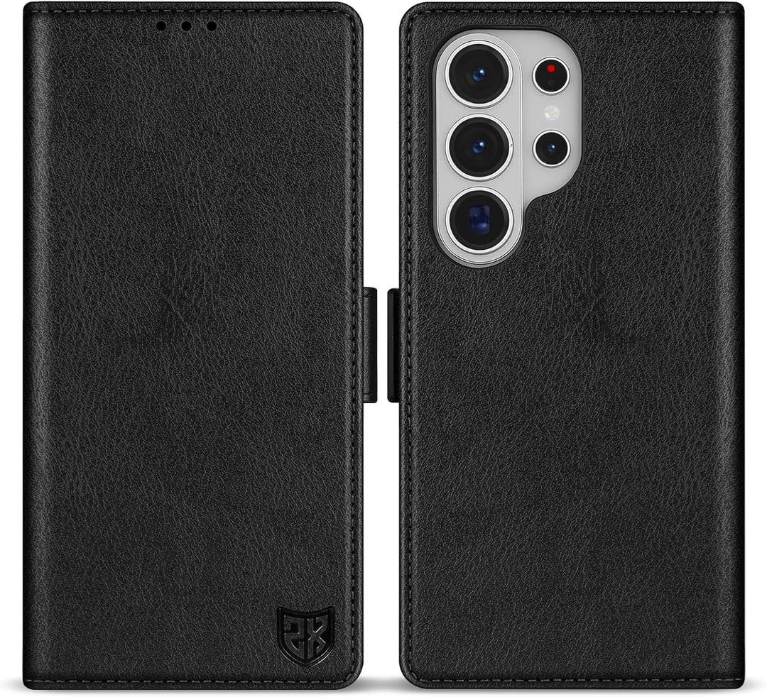 ZZXX for Samsung Galaxy S26 Ultra Wallet Case with [RFID Blocking] Card Slot Stand Strong Magnetic PU Leather Flip Fold Protective Phone Case for Samsung Galaxy S26 Ultra Case Wallet(Black-6.8 inch)