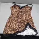 Avidlove Women Nightgown Sexy Sleepwear Lace Chemise V-neck Modal Babydoll Lounge Dress (Medium, Lepoard)