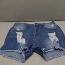 Women's Casual Summer Denim Shorts Stretch Ripped Raw Hem Jean Shorts, Large 