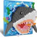 Shark Animal 3D Wall Art Micro Mini Building Blocks Set, Unique Home Wall Decor or Table Display, No Compatible with Lego, Ideal Gift Toy for Adults & Boys Girls 14+ (1644 PCS)
