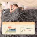 Heated Blanket Electric Throw 50x60 Inch - Thick Striped Flannel Electric Blanket,10 Heating Levels, 1-12 Hours Auto Off, Fast Heating Heating Blanket with Overheat Protection.
