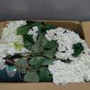 QIANYUN Faux Hydrangea Tree 30" Tall (2 Pack), Artificial Hydrangea Plant in Pot with White Flowers, Realistic Hydrangea Tree for Indoor Outdoor Porch, Patio, Home Decor