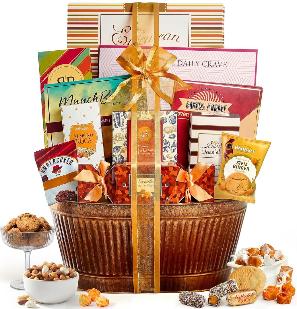 Broadway Basketeers Sympathy Gift Basket Condolence Baskets with Assorted Gourmet Food Snacks, Thoughtful Care Package, Bereavement Gift for Loss, Funeral, Grief, or Kosher Shiva
