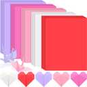 Cholemy 125 Sheets Valentines Day Cardstock, 8.3 x 11.7 Inch 5 Colored Cardstock Bulk Red Pink White Purple Scrapbook Paper for Gift Scrapbook Card Making Printer School DIY Crafts