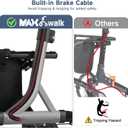 MAXWALK Foldable Rollator Walker for Seniors with Seat, 10" All Terrain