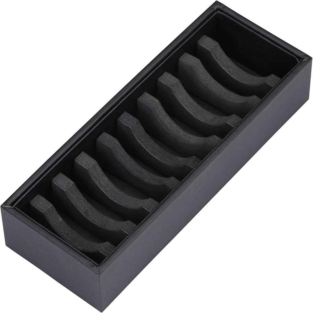 I-MART Black Bracelet Organizer Box with 10 Grooves, PU Leather Bracelet Holder and Bangle Organizer Tray, Jewelry Bangle Storage Box for Bracelets, Bangles and Cuffs, Display Holder