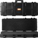 VEVOR Rifle Case, Rifle Hard Case with 4 Layers Fully-protective Foams, Lockable Hard Gun Case with Wheels, IP67 Waterproof & Crushproof, for Rifles or Shotguns