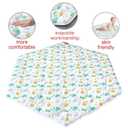 Hexagon Playpen Mat, Dinosaur Print Baby Playmat Kids Tent Mat Hexagon Rug Mat Suitable for Regalo My Play Portable Play Yard Six Pannel Playpen