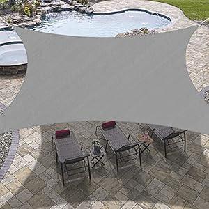 OutdoorLines Rectangle Sun Shade Sails for Patios 10 x 13 ft – Sun UV Blocking Outdoor Covering Canopy, Sunshades for Backyard, Porch, Pergola, Lawn, Garden, Pool, Beach, Deck, Park and Carport, Grey
