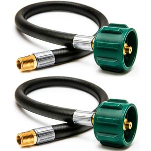 2 Pack 15 RV Propane Hose for Dual LP Tanks, QCC1/Type 1 to 1/4 Male NPT, Four-Layer Camper Propane Tank Hose, CSA Certified, 350 PSI