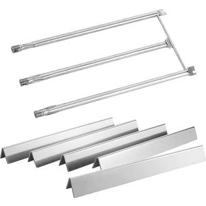 22.5 Inch 7536 7537 Flavorizer Bars 7508 Burner Tube Genesis Silver B Grill Replacement Parts for Weber Gold B/C Spirit 300 Series E310 E-310 E320 E-320 (2007-2012) Side Mount Control Grill Parts