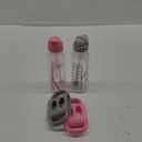 Dr. Brown's Milestones Narrow Sippy Straw Bottle, Spill-Proof with 100% Silicone Handles and Weighted Straw, 8 oz/250 mL, Gray & Pink, 6m+