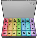 Extra Large Weekly Pill Organizer 4 Times a Day, XXL Large Pill Box, 7 Day Medicine Organizer, Black Pill case for Vitamin/Fish Oil/Supplements