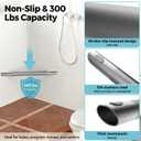 Brushed Nickel Shower Foot Rest Bar, Non-Slip Knurled Stainless Steel Foot Ledge for Shaving Legs, Wall Mounted Pedicure Foot Rest Step, Bathroom Corner Shower Accessories