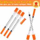 40 PACK U-100 Disposable Syringes 1ml/cc, 30G 5/16" (8mm), Individually Wrapped for Precision, Hygiene, and Safe Use
