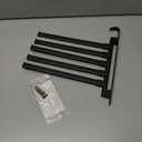 Rotating Pool Towel Rack, 5 Bars Swivel Outdoor Towel Rack with Hook Space Saving Wall Mounted Metal Towel Holder Swing Out Ideal for Pool, Hot Tub,Shower,Balcony