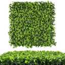 Luyue 6pcs Artificial Grass Wall Panels Greenery Backdrop 20”×20” Green Leaves Hedge Panel Greenery Grass Wall Decor Privacy Screen Wall Backdrop, Style B