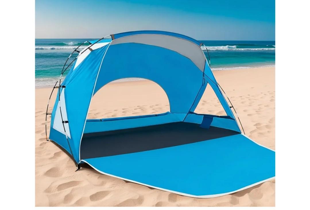 Beach Tent, Portable Sun Shelter for 8 Person with UPF 50+ UV Protection, Easy Setup Waterproof Beach Shade Canopy Cabana for Family Outdoor and Picnics, Fishing with Carrying Bag